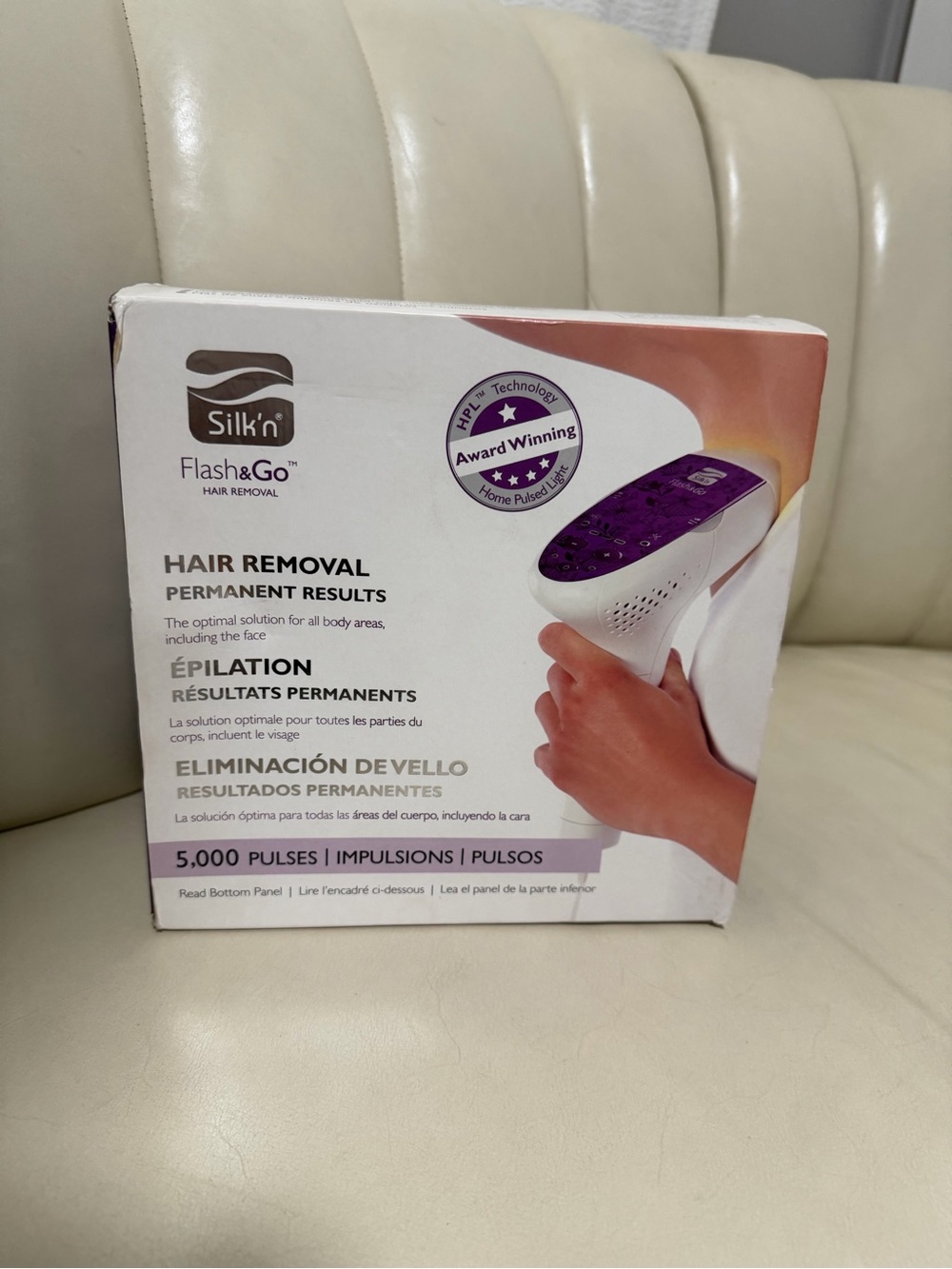 Flash&Go Hair Removal Device - White with Purple Accents